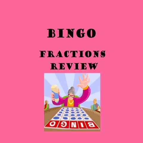 Fractions review bingo