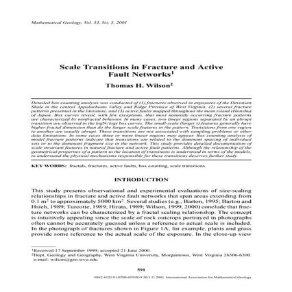 The Fractal Geometry of Faults and Faulting | PDF
