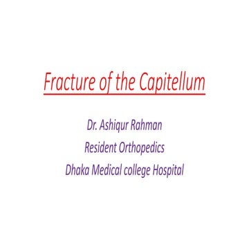 Fracture of the capitellum