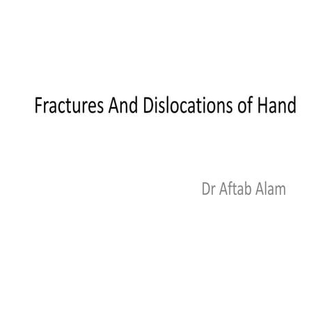 Fractures and dislocations of hand