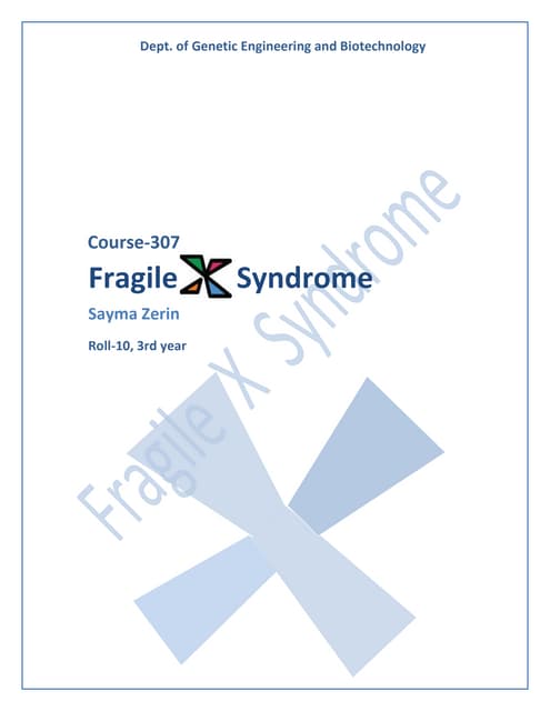 Fragile x syndrome | PPTX | Brain and Nervous System Disorders ...