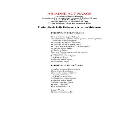 Fragmento Ariadne Auf Naxos