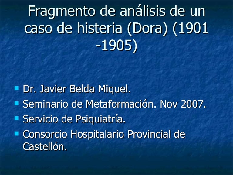 Fragmento de análisis de un caso de histeria