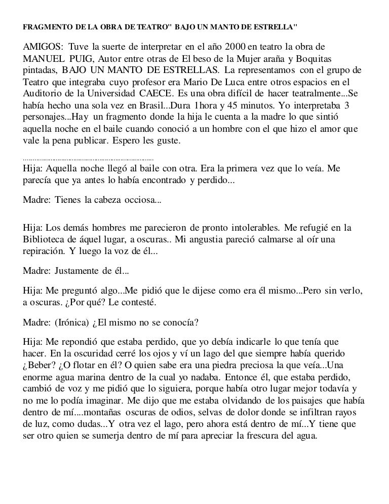 Fragmento de la obra de teatro