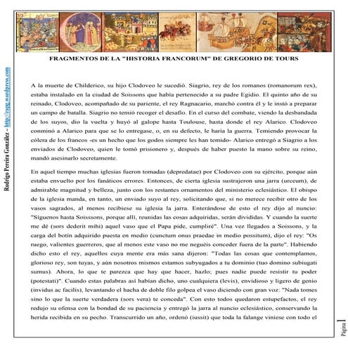 Fragmentos de la historia francorum- de gregorio de tours | PDF