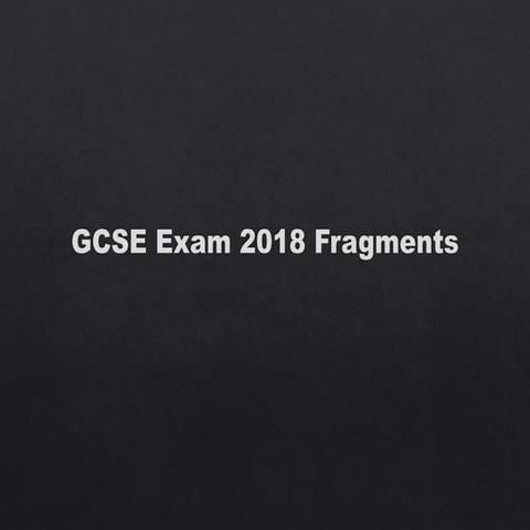 Fragments GCSE Art Exam 2018 