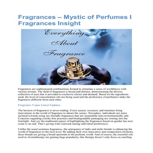 Different Types of Perfume Explained | PDF