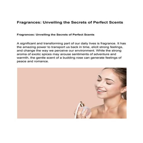 The Science Behind Scent | PPTX