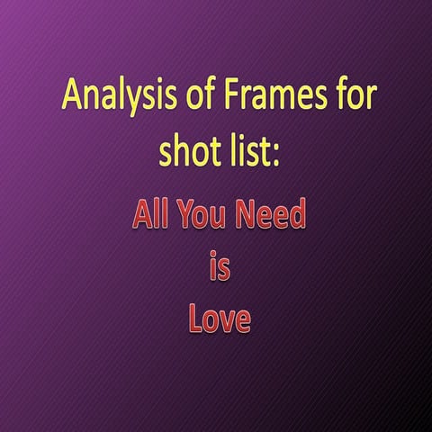 Frames for shot list