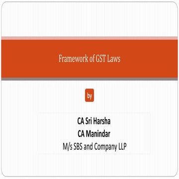 Framework of GST Laws
