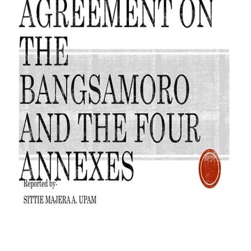 Framework agreement on the bangsamoro and its four