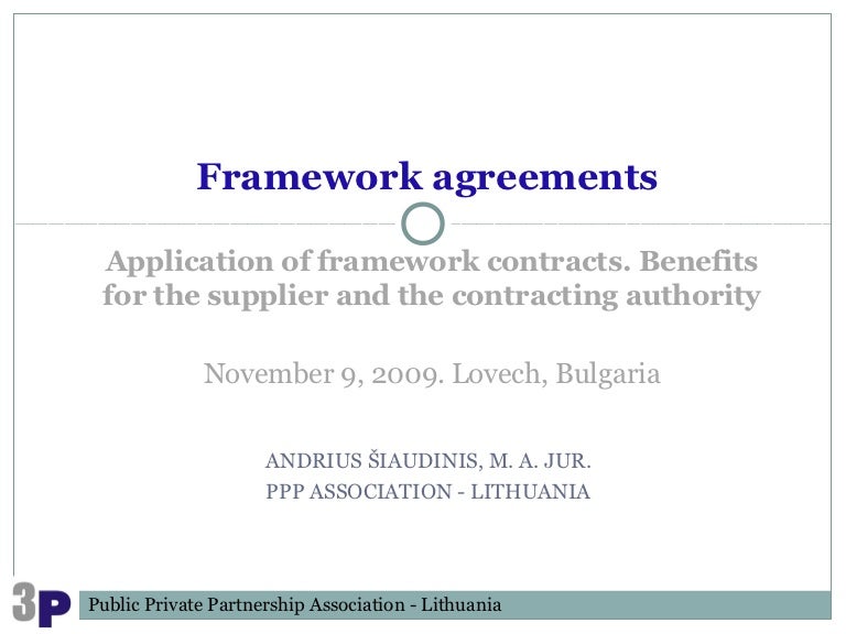 Framework agreements in EU Public Procurement
