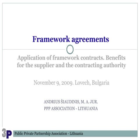 Framework agreements in EU Public Procurement