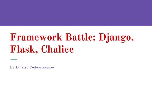 Framework Battle: Django vs Flask vs Chalice