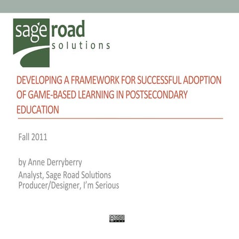 Framework for Adoption of GBL in HED