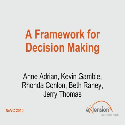 Framework for Decision Making-NeVC2010