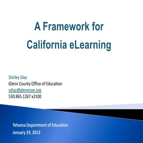 Framework for e learning tehama doe