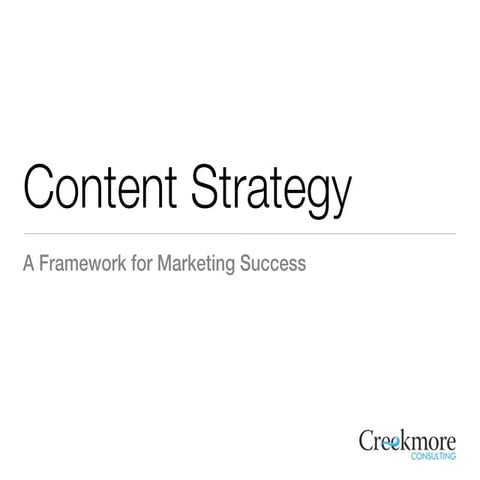 Content Strategy: A Framework for Marketing Success