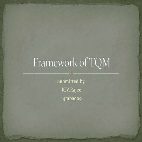 Framework of tqm