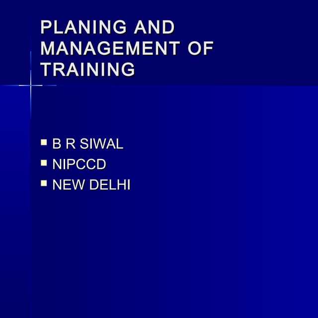 Framework of training    steps involved