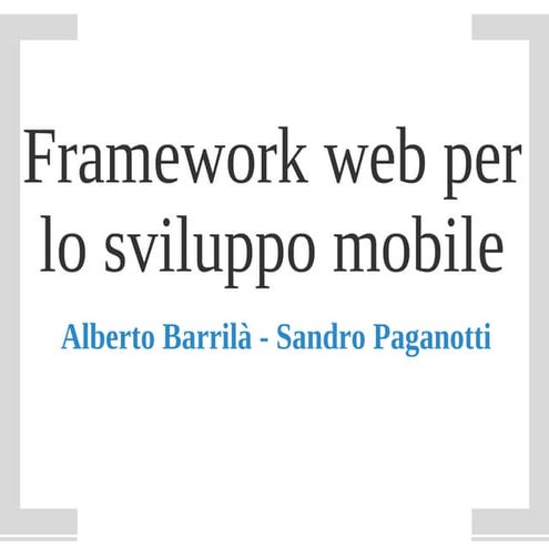 Framework web per lo sviluppo mobile