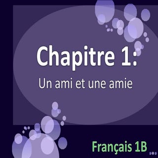 Français 1B - Chapitre 1