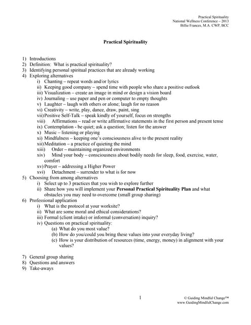 Practical Spirituality