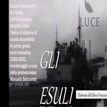 Francesca Marin, Gli esuli, tesina, diploma scuola sec. I°, 2021