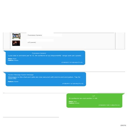 Le chat tra Luca Palamara e Francesco Cananzi