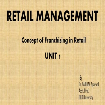 Franchising in retail