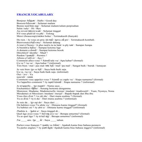 Franch vocabulary(1)