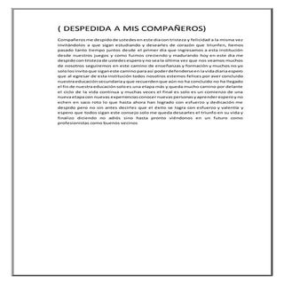 discurso de despedida