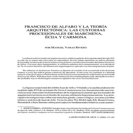 Francisco de Alfaro y la teoría arquitectónica: las custodias procesionales d...