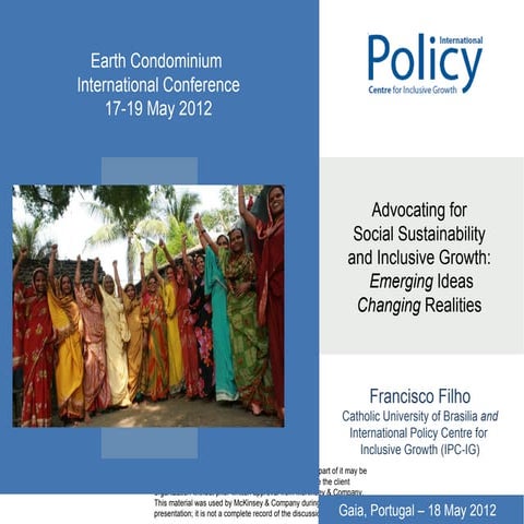 Advocating for Social Sustainability and Inclusive Growth:  Emerging Ideas Ch...