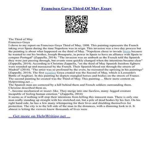 Francisco Goya Third Of May Essay