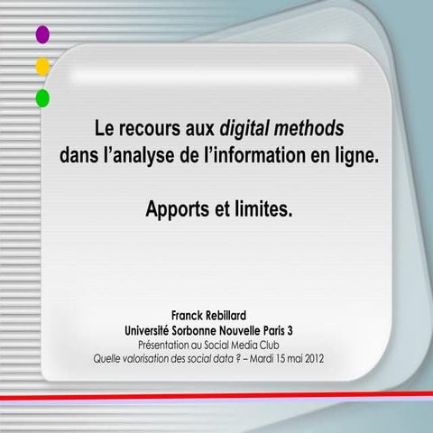 Franck Rebillard, Professeur Université Paris 3