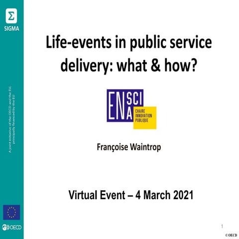 Francoise Waintrop, life events in public service delivery, SIGMA, 4 March 2021