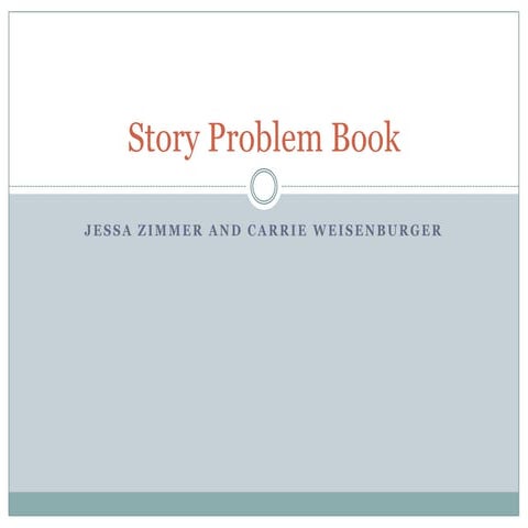Story Problem Picture Book