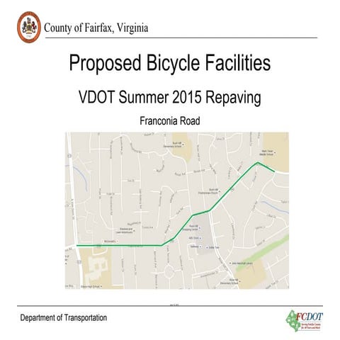 Proposed Bicycle Facilities: VDOT Summer 2015 Repaving-Franconia Road