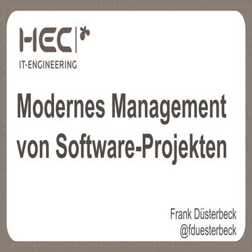 GPM Vortrag: Modernes Management von Softwareprojekten