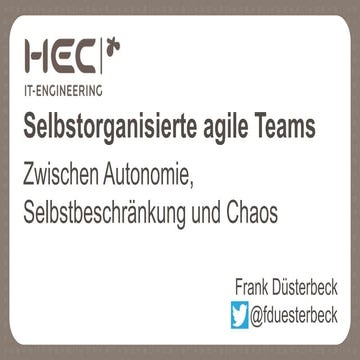 Selbstorganisierte agile Teams