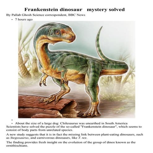 Frankenstein dinosaur mystery solved