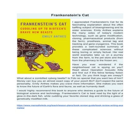 Frankenstein's cat   book review
