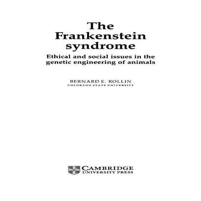 Frankenstein syndrome   bernard rollin