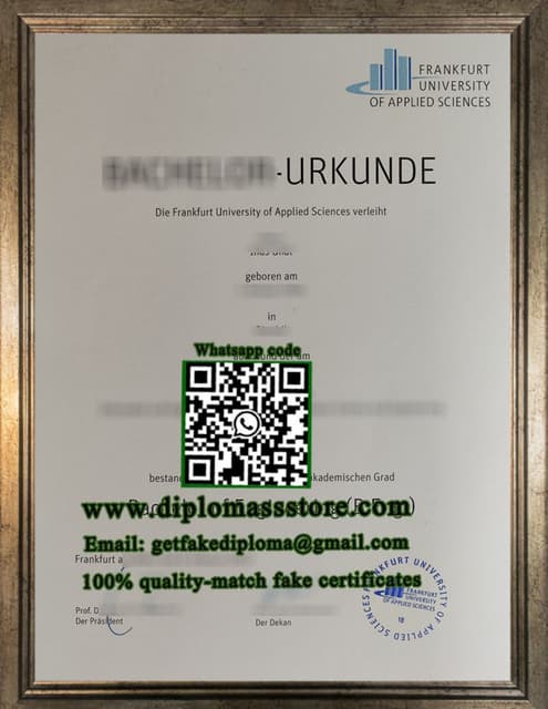 Frankfurt University of Applied Science urkunde