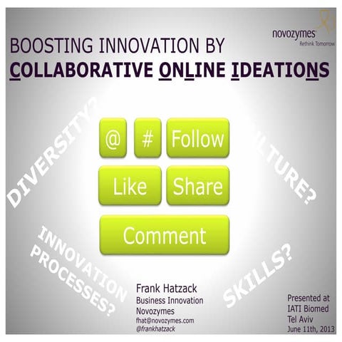 Boosting innovation through collaborative online ideations
