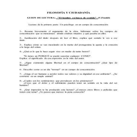 Frankl: El hombre en busca de sentido