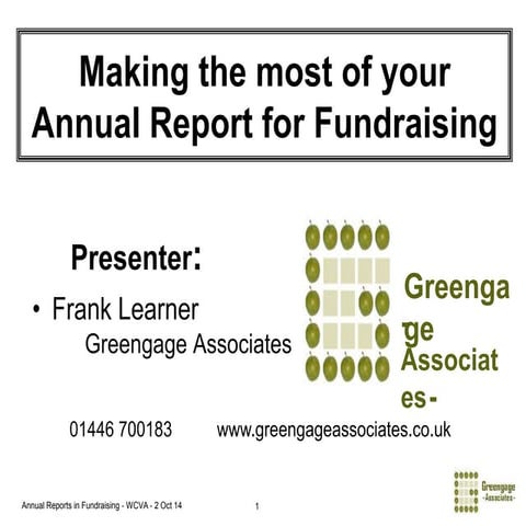 Making the most of your Annual Report for fundraising