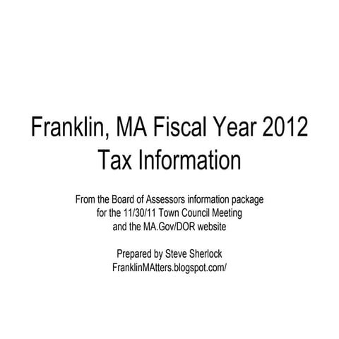 Franklin_MA: FY2012 Tax Rate Info