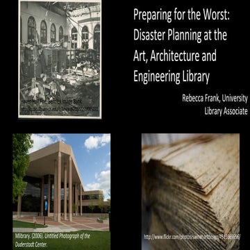 Preparing for the Worst: Disaster Planning at the Art, Architecture, and Engi...